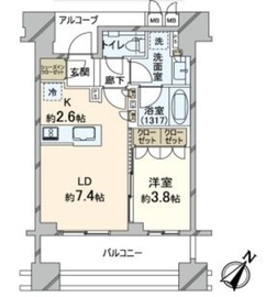 ジオ赤坂丹後町 5F1 間取り図