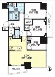 クラッシィタワー東中野 13階 間取り図