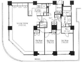 リバーポイントタワー 3701 間取り図