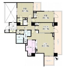 上野毛パーク・ホームズ アダージオ 2階 間取り図