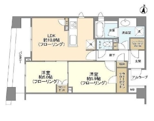 モンヴェール四ツ谷 5階 間取り図