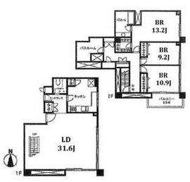パレロワイヤル原宿 101 間取り図