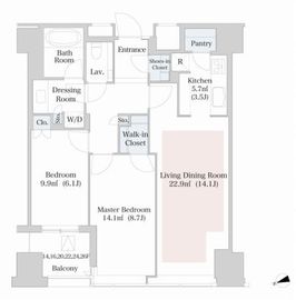 ラ・トゥール新宿 2505 間取り図