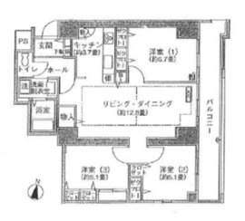 シティコート目黒 4-401 間取り図