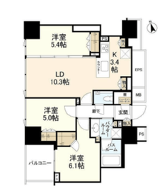 東京ベイシティタワー 15階 間取り図