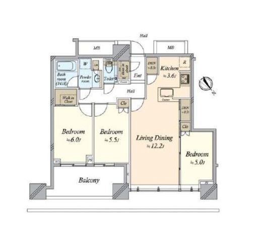 シティタワー武蔵小山 8階 間取り図