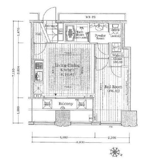 シティタワー新宿新都心 11階 間取り図