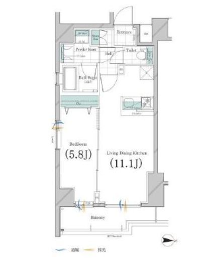 ガリシア錦糸町パークサイド 4階 間取り図