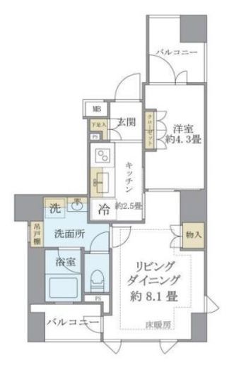 ブリリア上野プレイス 4階 間取り図