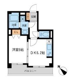 ルクレ初台 303 間取り図