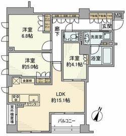 プラネスーペリア代々木参宮橋 3階 間取り図