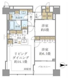 ブリリアタワー上野池之端 32階 間取り図