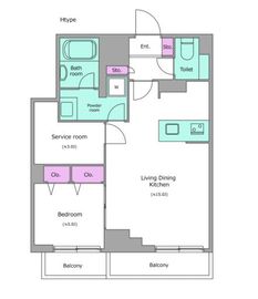 カージェ文京千石 403 間取り図