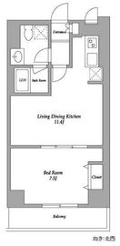 エスティメゾン東新宿 409 間取り図