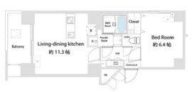 ラフィール八丁堀 201 間取り図