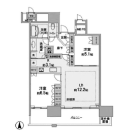 THE TOYOSU TOWER 18階 間取り図