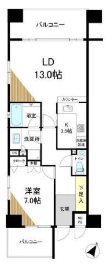 ガレリアコルテ六番町 2階 間取り図