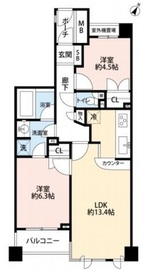 グランヴェール長者丸 2階 間取り図