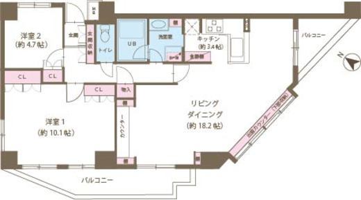 赤羽真正寺坂ハイム 4階 間取り図