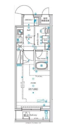 エル・グランジュテ新宿 7階 間取り図