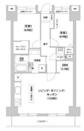 アウルコート南池袋 603 間取り図
