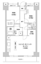 アウルコート南池袋 603 間取り図