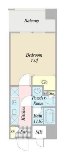 プレジリア本郷 802 間取り図