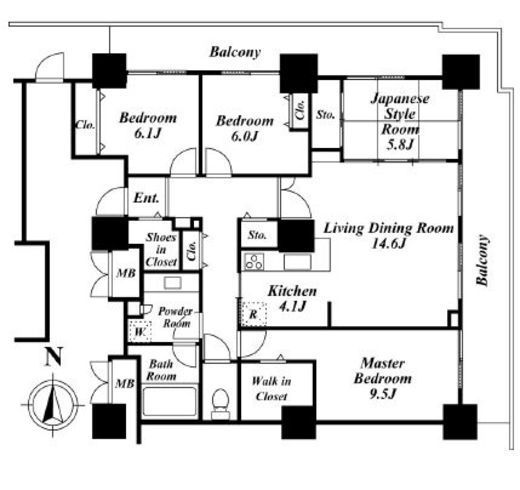 ロイヤルパークスタワー南千住 1915 間取り図