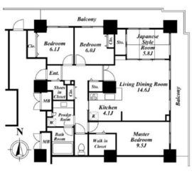 ロイヤルパークスタワー南千住 1915 間取り図