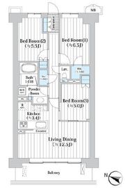 アビティグランデ砧 1階 間取り図