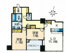 大崎ウエストシティタワーズ ウエスト 11階 間取り図