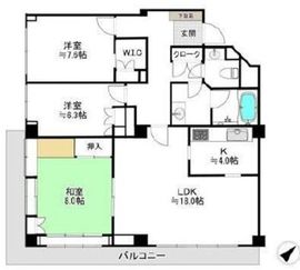 テラス広尾 3階 間取り図