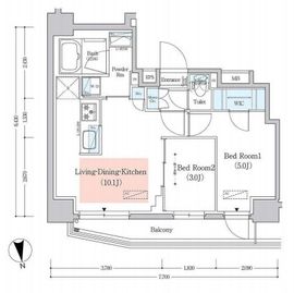 プライムアーバン品川中延 1202 間取り図