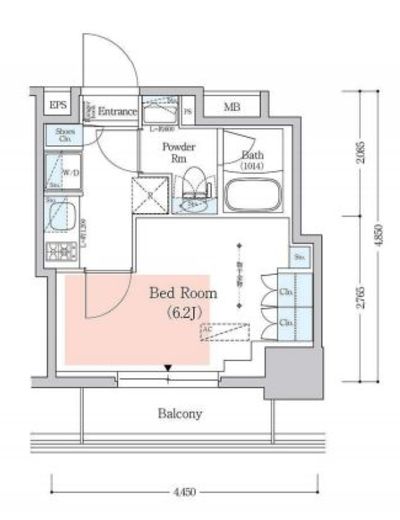 プライムアーバン品川中延 202 間取り図