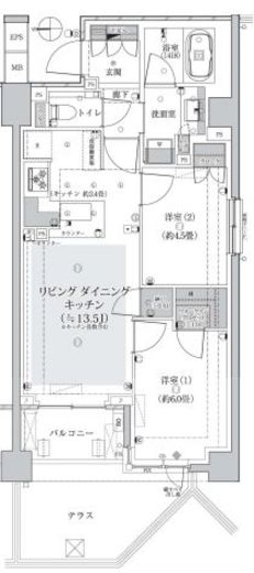 パークホームズ等々力八丁目 1階 間取り図