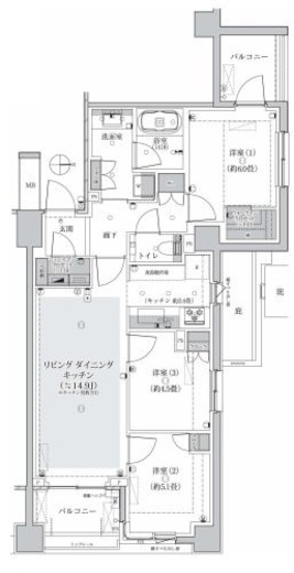 パークホームズ等々力八丁目 2階 間取り図