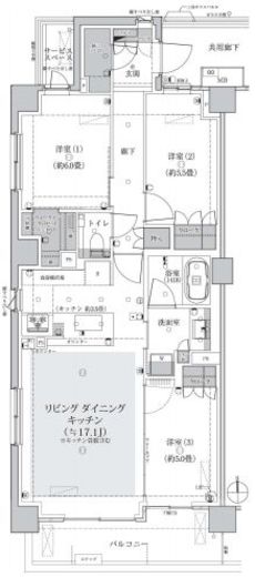 パークホームズ等々力八丁目 1階 間取り図