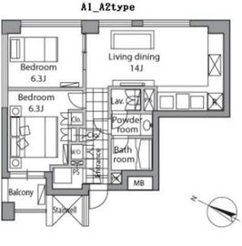 レジディアタワー乃木坂 601 間取り図