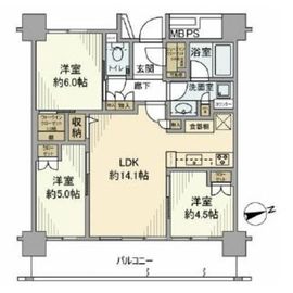 パークタワー東雲 23階 間取り図