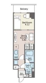 ライオンズフォーシア両国 1303 間取り図