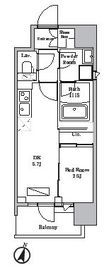 デュオフラッツ飯田橋 W202 間取り図