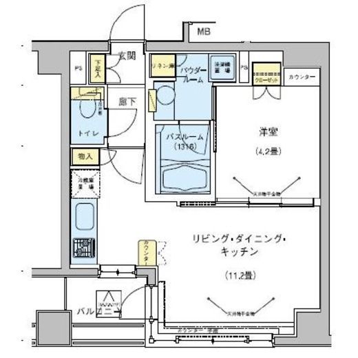 ドゥーエ五反田 1102 間取り図