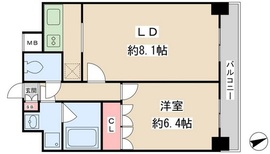 ドゥーエ新富町 803 間取り図