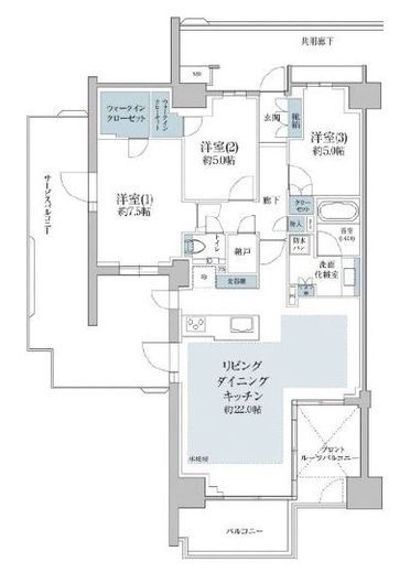プラウド弦巻 5階 間取り図