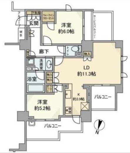 クレヴィア千川 5階 間取り図