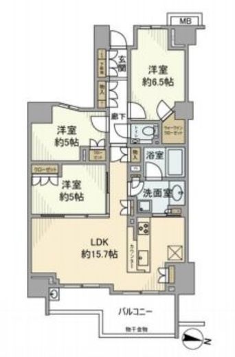 クレヴィア千川 5階 間取り図