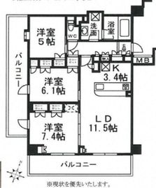 オーベル文京千石 2階 間取り図