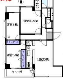 マンション芝白金 5階 間取り図