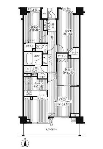フルーヴ押上 614 間取り図