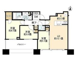 シティタワー武蔵小杉 37階 間取り図